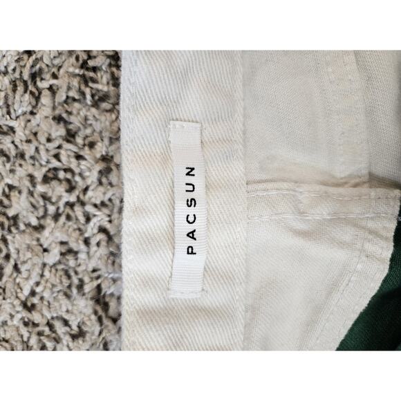 Pacsun Green & White Paneled Low Rise Carpenter PantsSz 28 Y2k Wide Leg - Picture 4 of 8